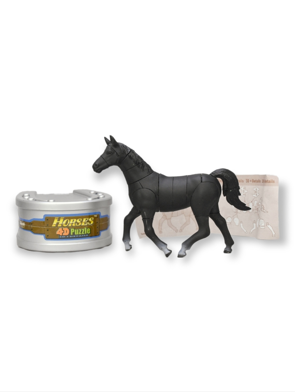 Vintage 3D Black Horse Model Puzzle 25pcs w/ box & instructions 4D Master #8027